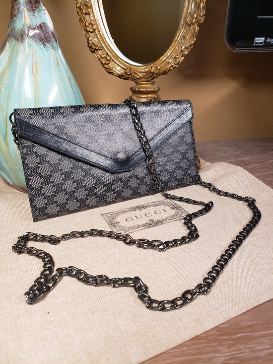 Celine Handbags - Celine Triomphe Envelope Logo Cluch Wallet w/ Unbranded Chain Crossbody Included